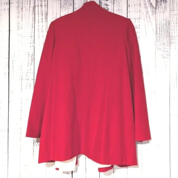 Vintage Baycrest Ladies Felt Wrap Coat Red/Ivory Fits Like XL/XXL (sz 16?) EUC - Picture 2 of 6